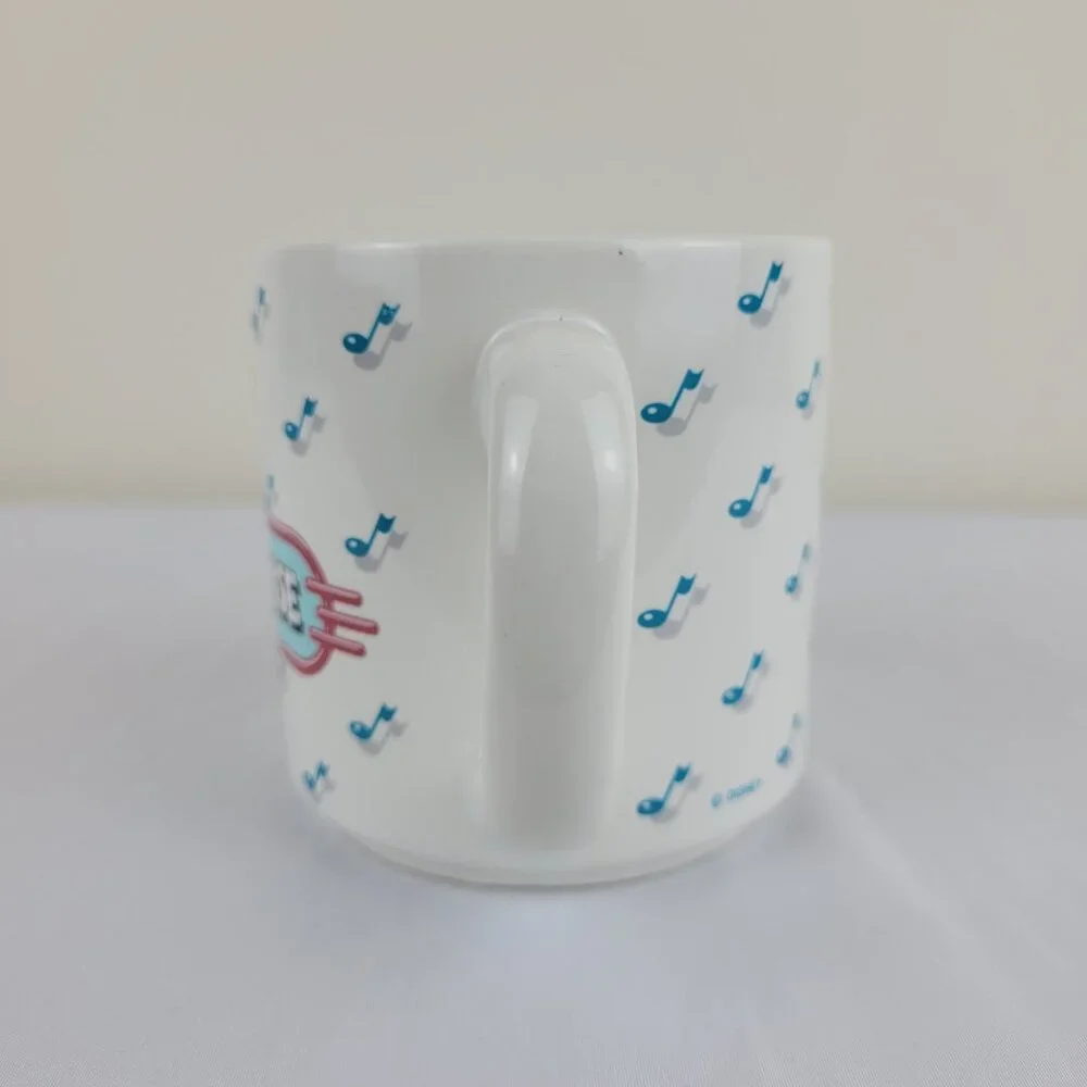 Vintage Disney Mickey Mouse Club Mug. Taiwan retro diner music notes jukebox 50s